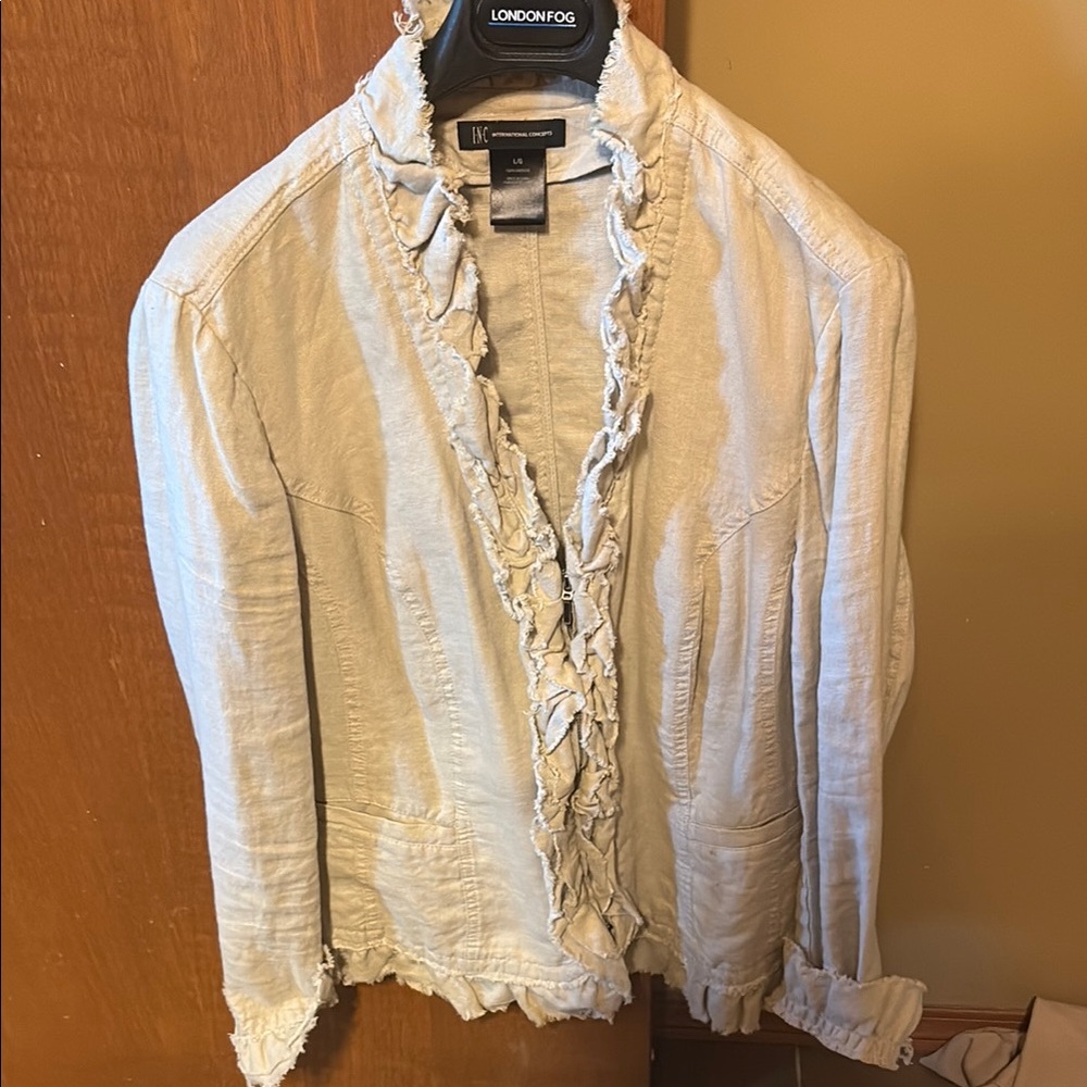 International Concepts Light Tan Linen Jacket